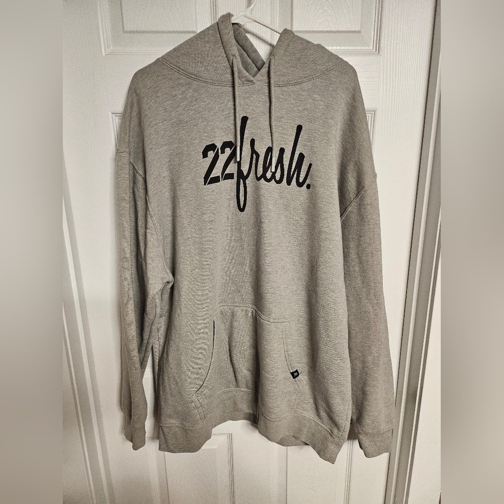 22 Fresh Light Gray Hoodie with Black Logo